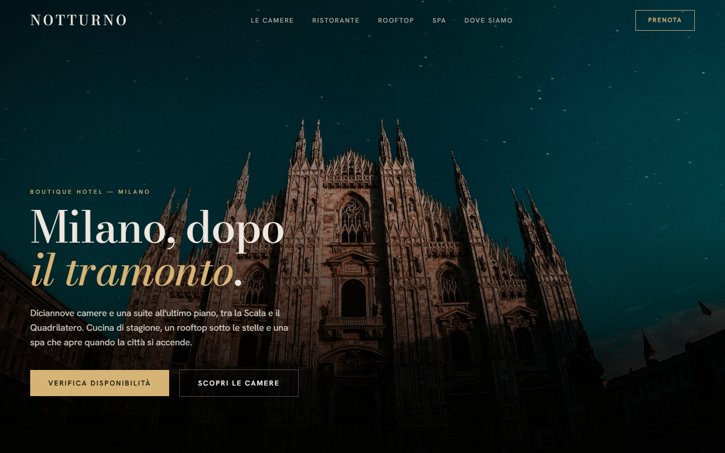 Sito per hotel & hospitality